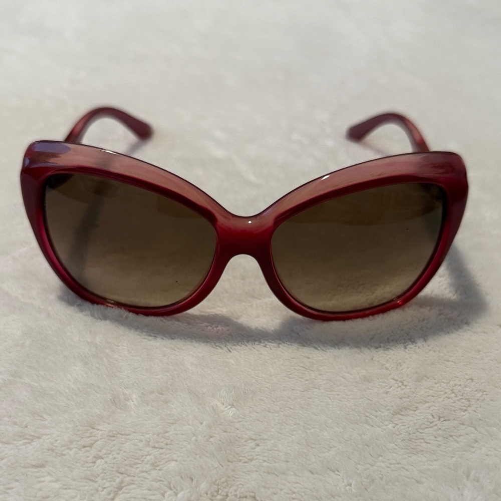 Salvatore Ferragamo Red Cat-Eye Sunglasses with Brown Lenses